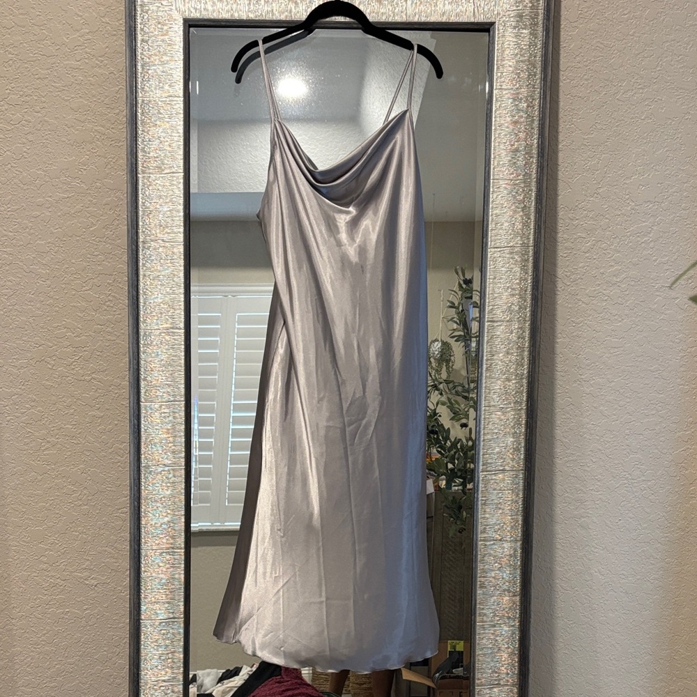 bebe Silver Midi Dress